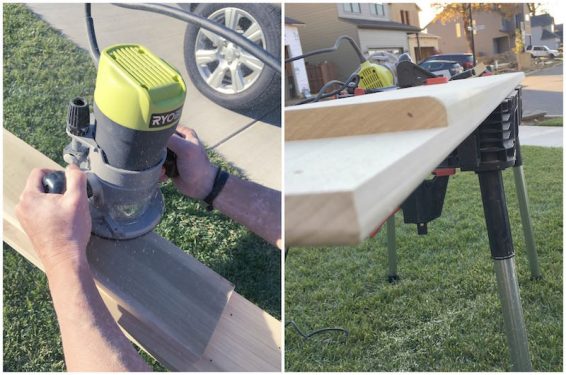 Rounded edges on a piece of wood with a router