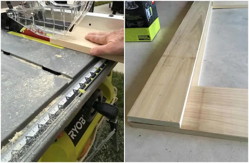 Step 3 modern DIY platform bed frame - cutting the interior frame