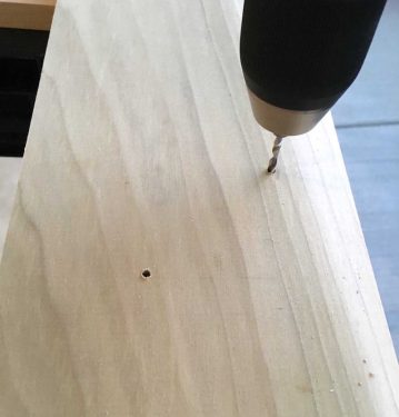 Step 9 Mid Century Modern Platform Bed Pilot Holes