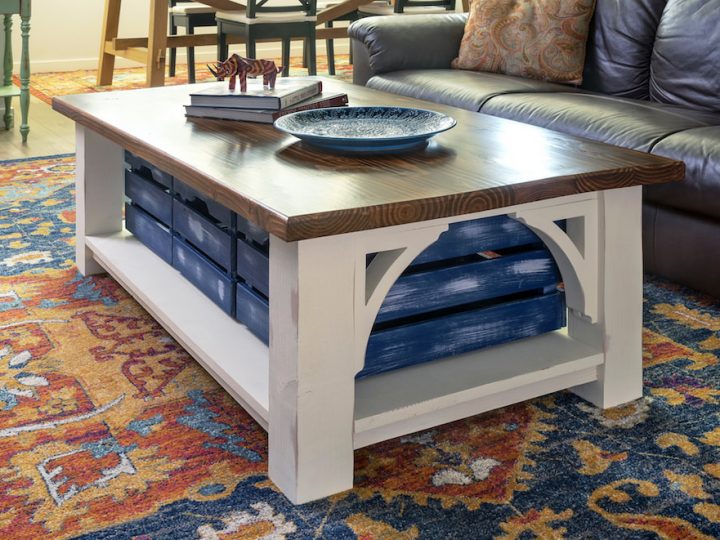 Diy Coffee Table With Storage Farmhouse Style Candy - Diy Rustic End Table With Drawer