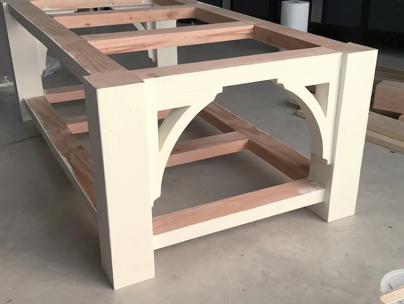 Bottom of a coffee table with storage