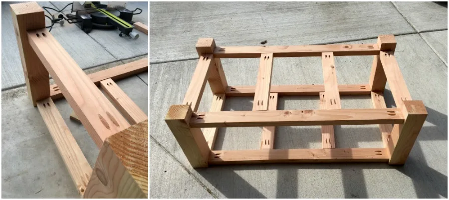 DIY coffee table - adding a second set of supports