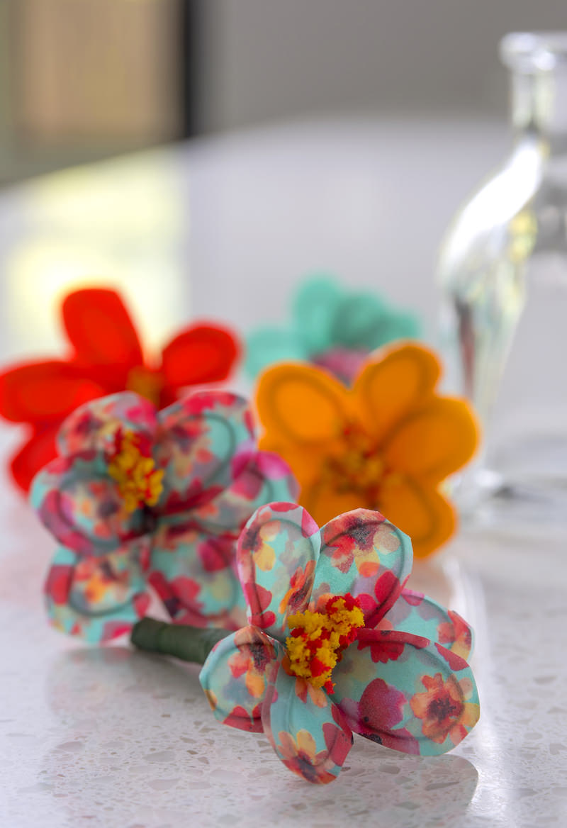 Learn how to make washi tape flowers