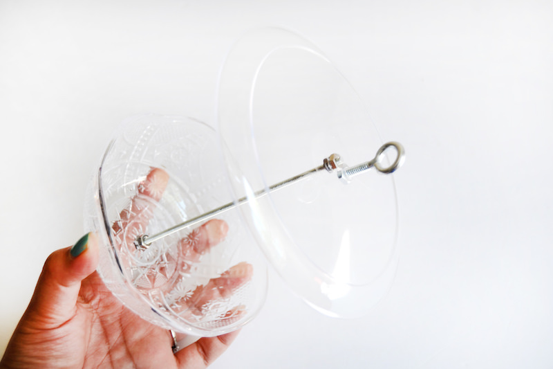 Add the hook onto the hanging bird feeder