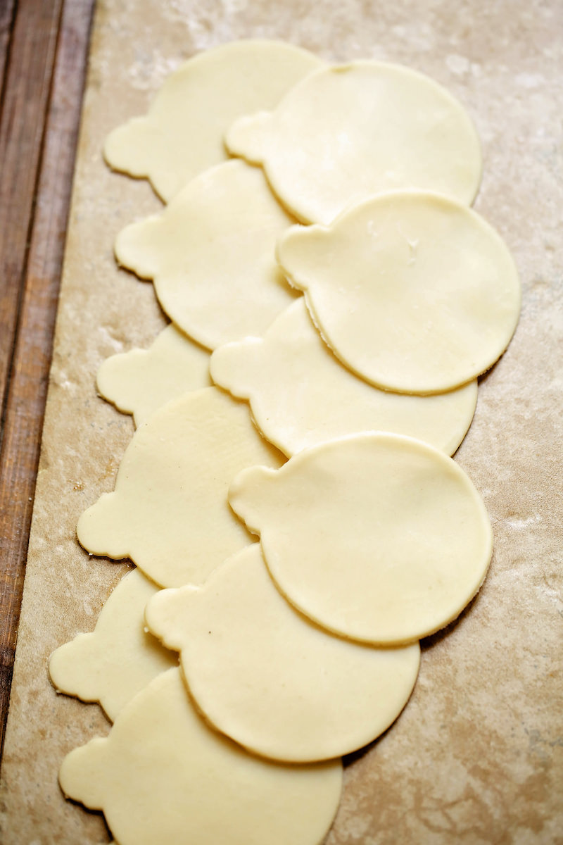 Circular cut outs from the refrigerated pie crust