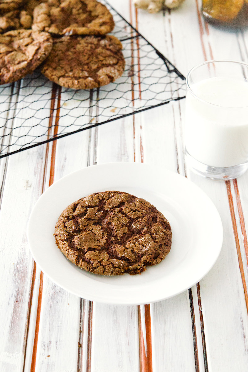 ginger molasses cookie on a plate
