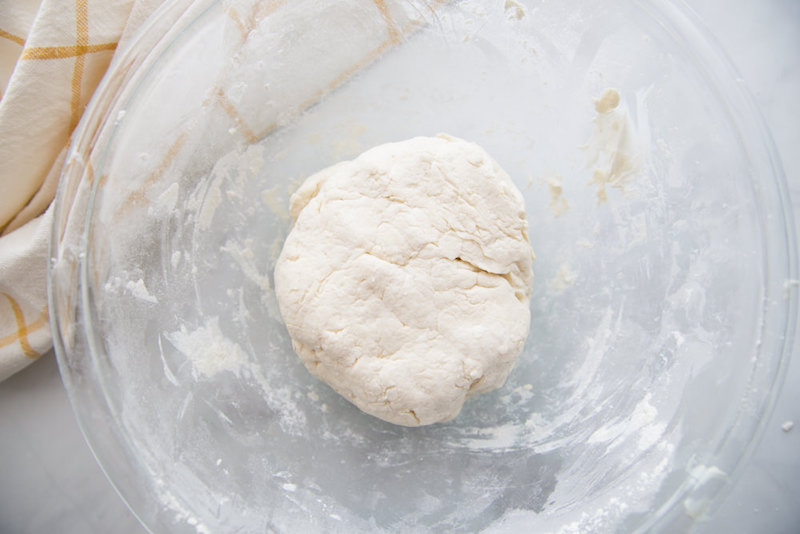 Yogurt and flour combined in a large bowl