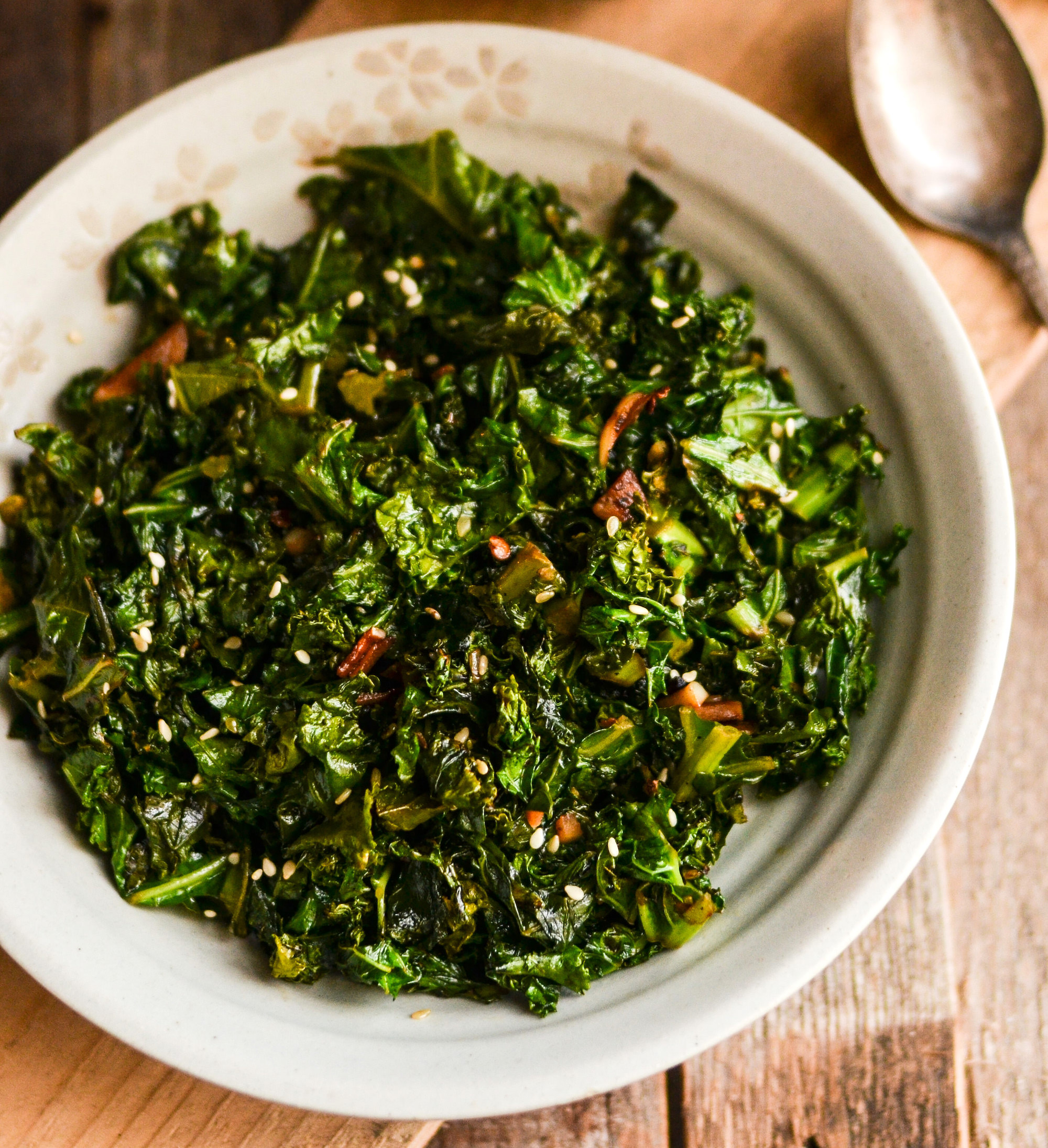 sauteed kale with chicken broth