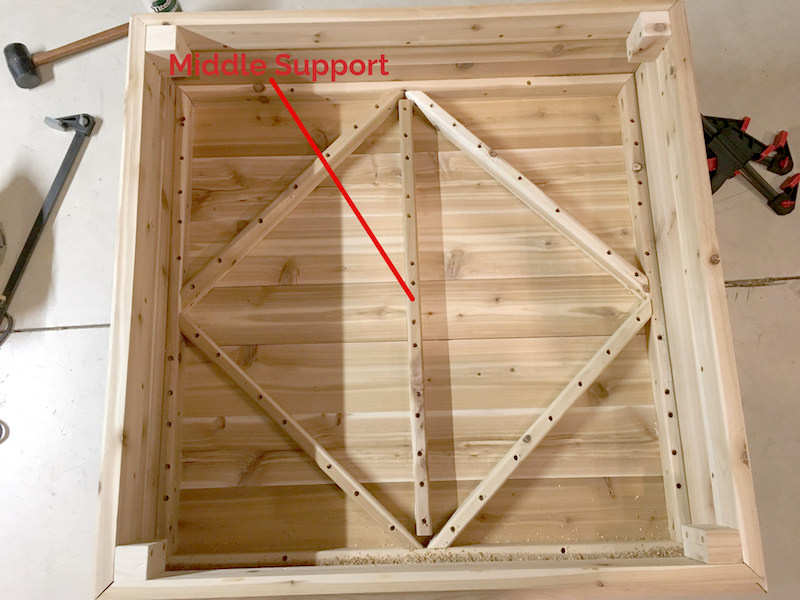 Add a middle support piece to your outdoor table