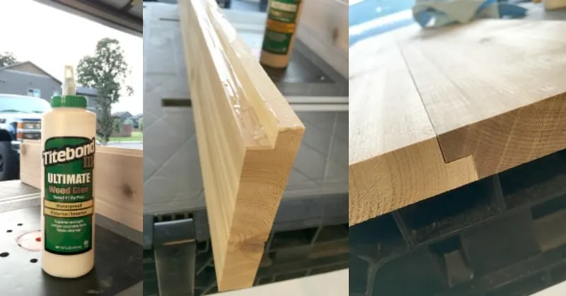 Gluing together a rabbet joint with Titebond Ultimate III
