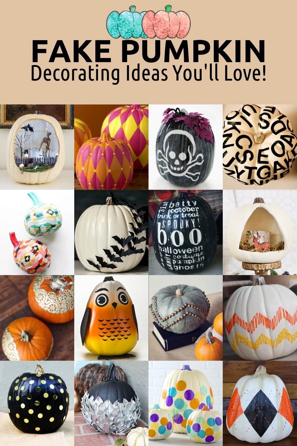 fake pumpkin decorating ideas