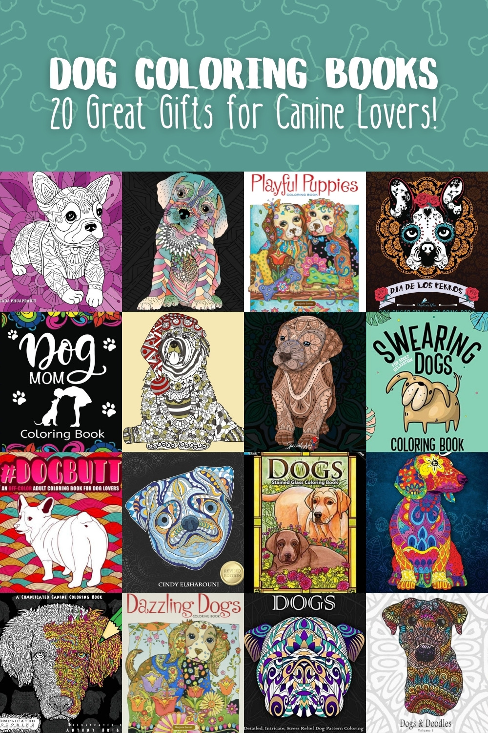 20 Dog Coloring Books for Adults