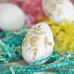 Easter egg with a gold foil tattoo