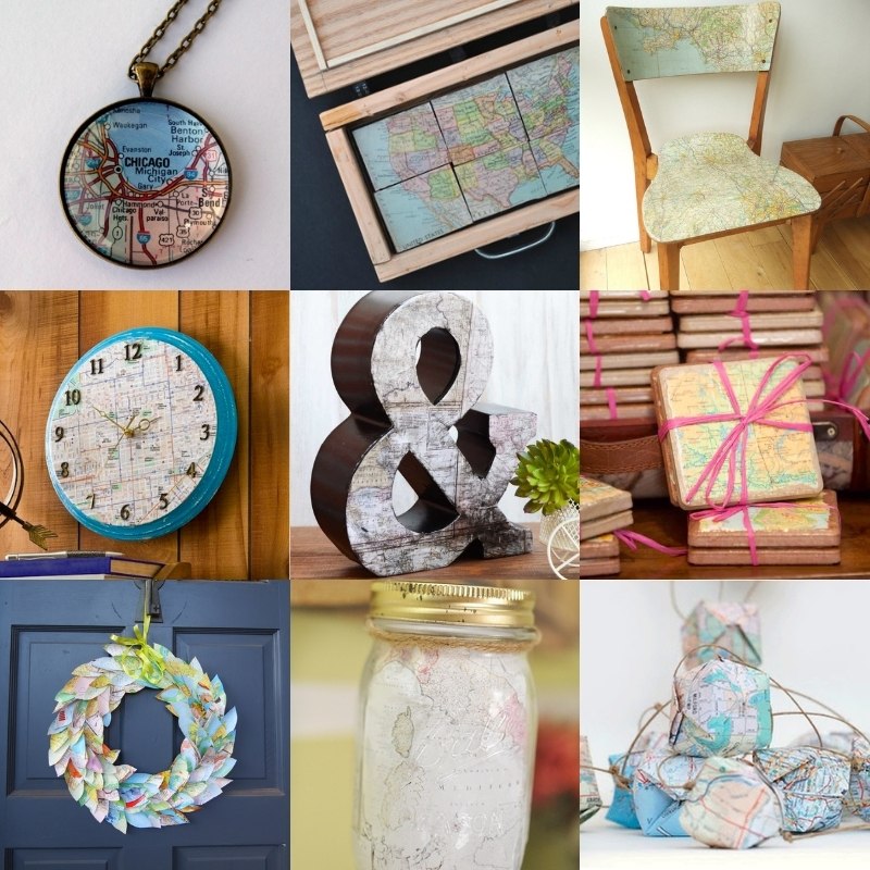 Crafts With Old Maps Map Crafts: 20 Unique Ideas You'll Love - Diy Candy