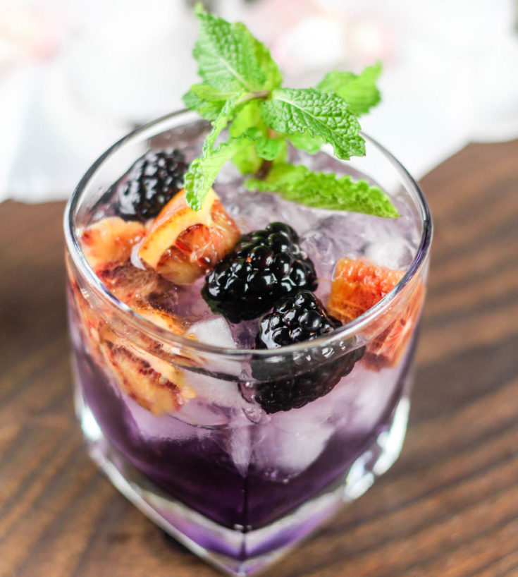 Viniq cocktail with orange and blackberry