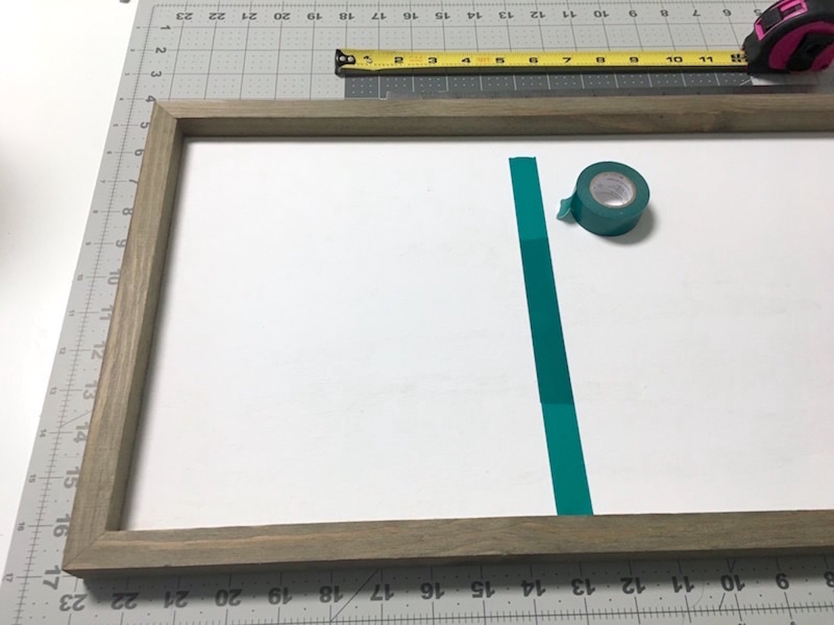 Dividing the board with washi tape