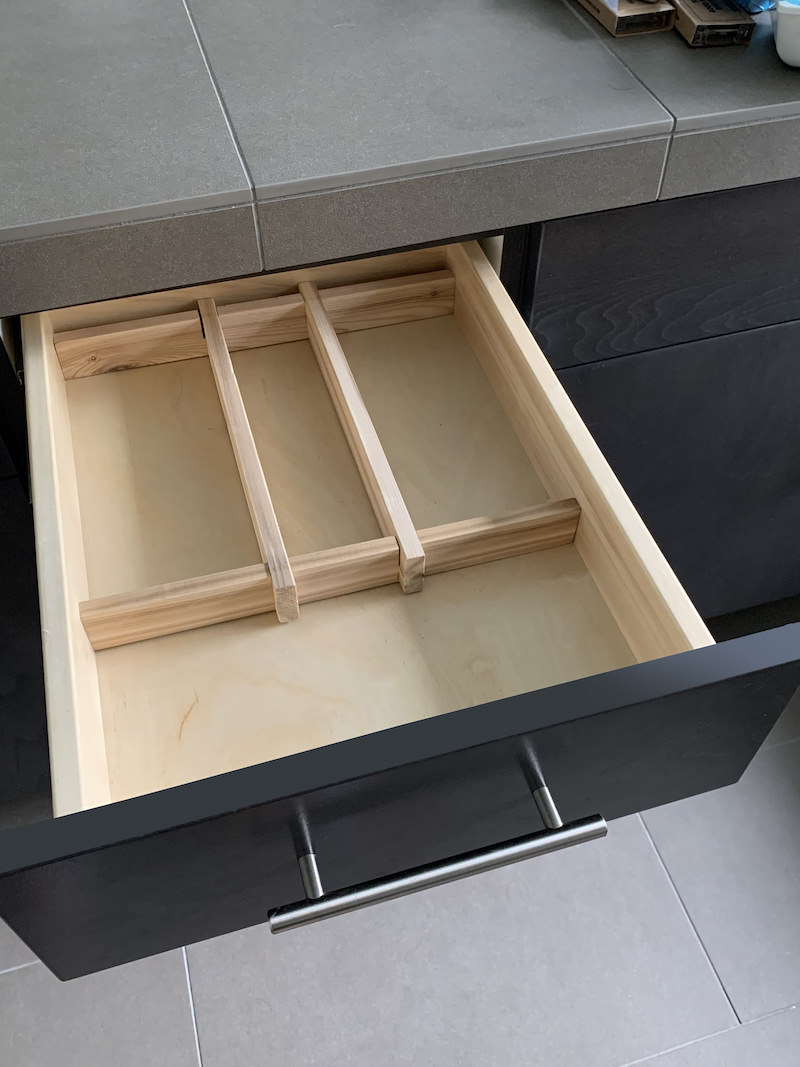 DIY bathroom drawer organizer