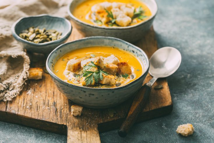 pumpkin soup recipe in a bowl