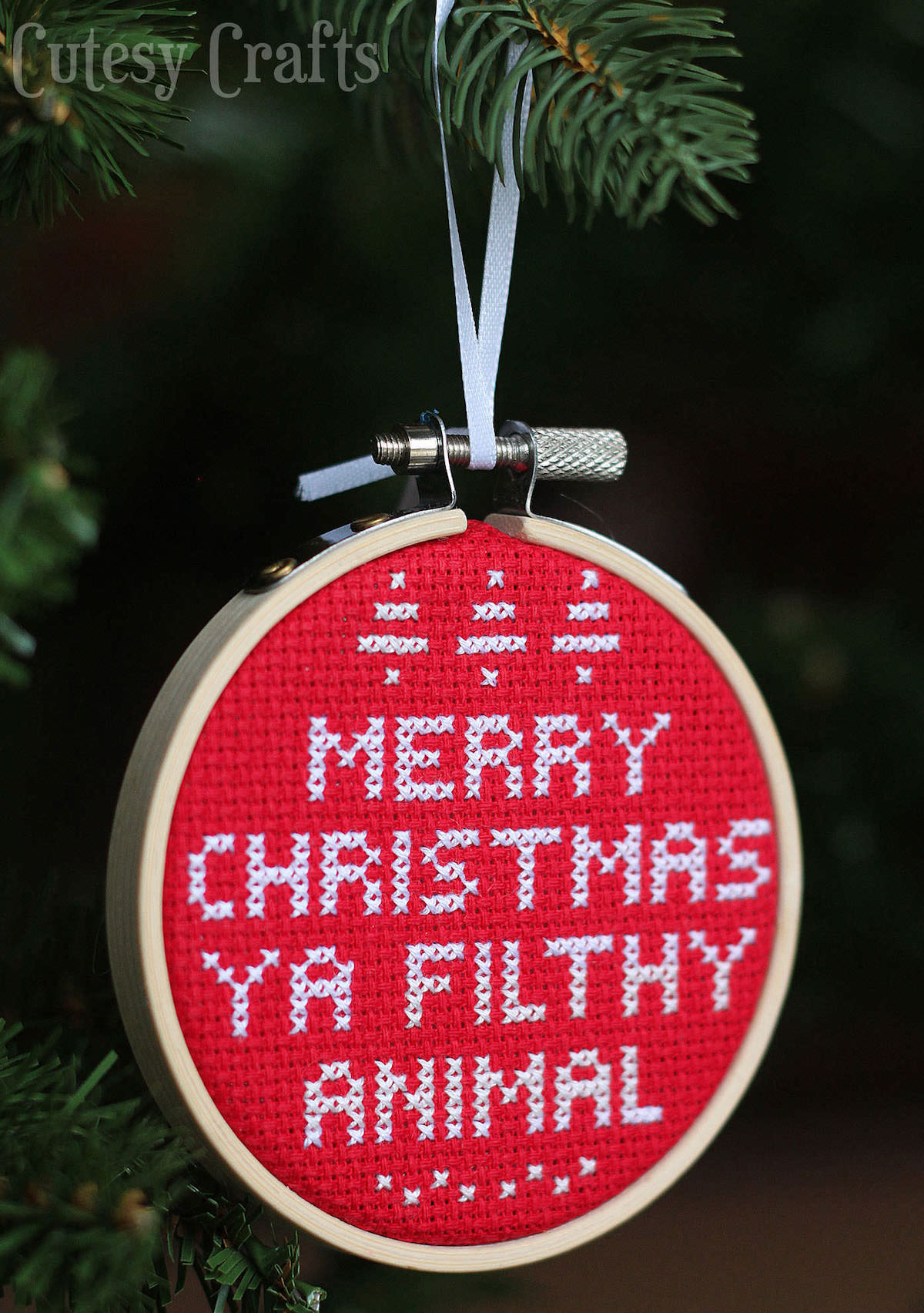 cross stitch christmas ornament