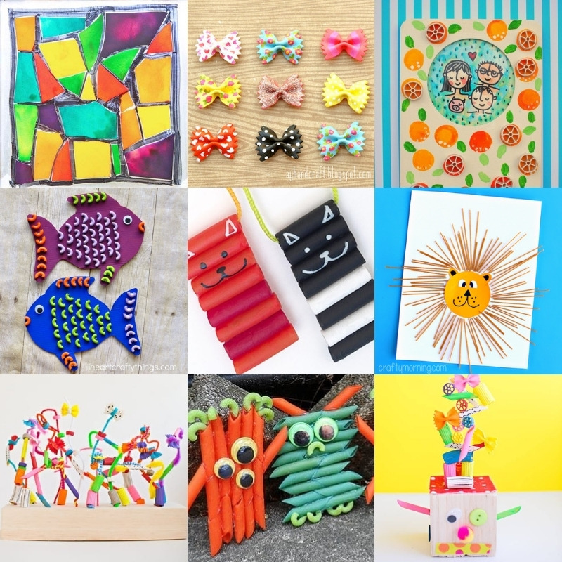 Macaroni Art: 25+ Pasta Crafts Kids will Love! - DIY Candy
