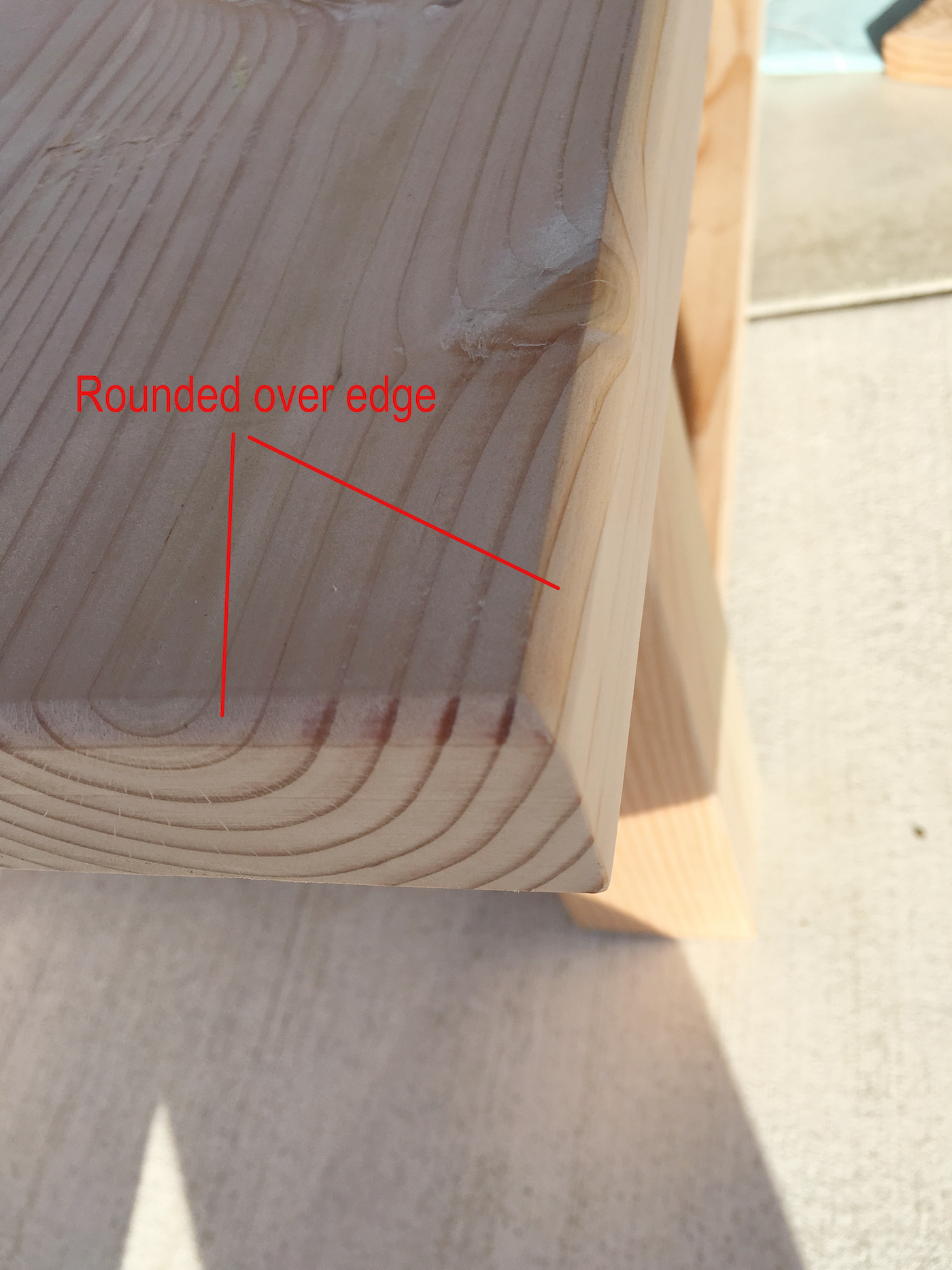 Rounded over edges made with a router