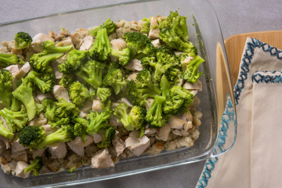 broccoli spread out on top of the chicken