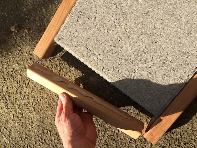 Attaching a 2 x 2 to a paver with epoxy