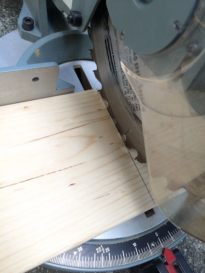 Using a circular saw to cut a 1 x 6