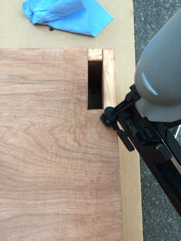Using a nail gun on the back of your wood