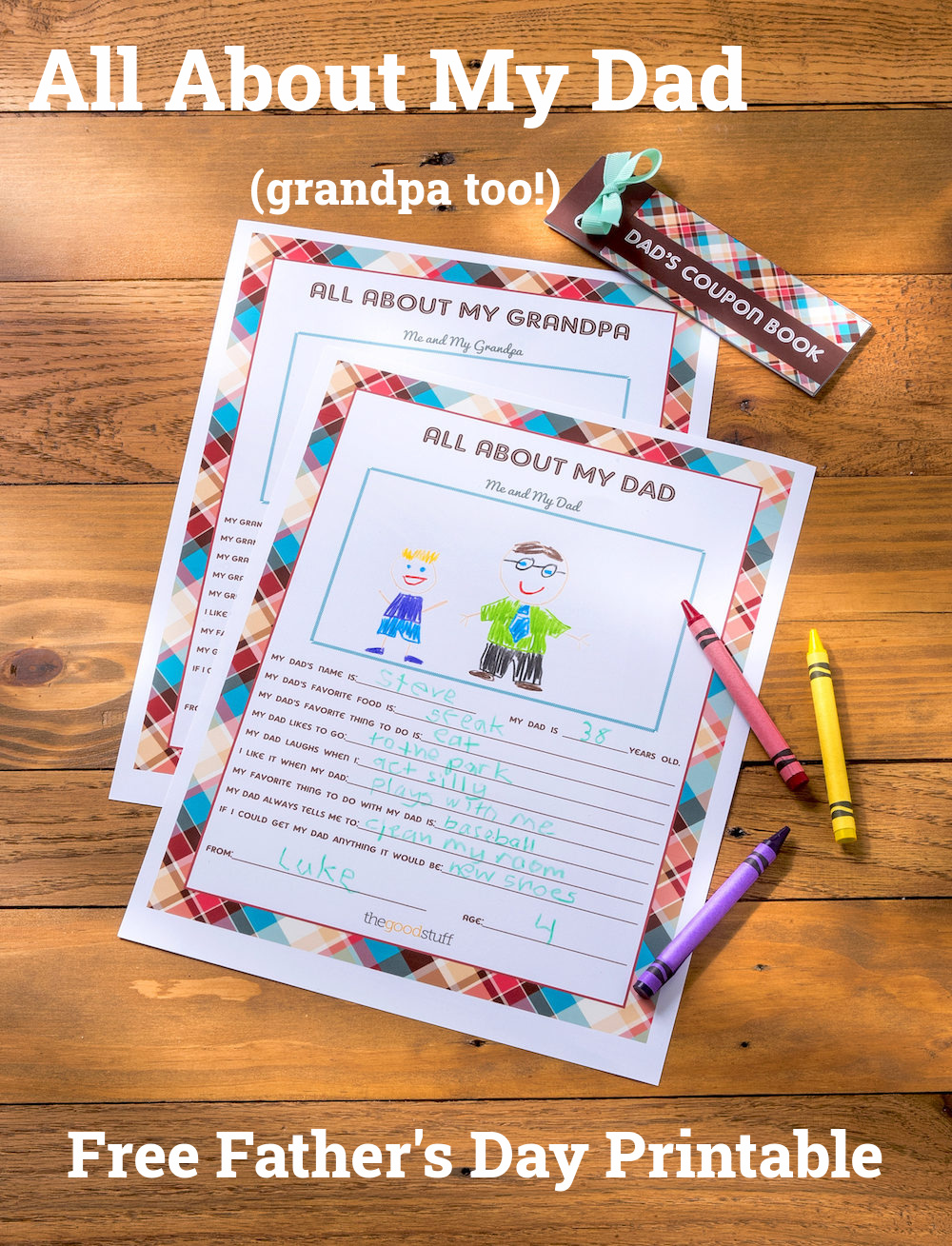 All About My Dad Printable Sheet Grandpa Too Diy Candy