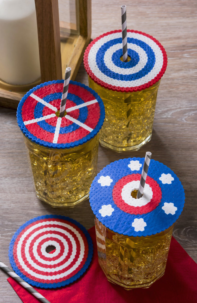 Perler Bead Drink Covers for the 4th of July DIY Candy