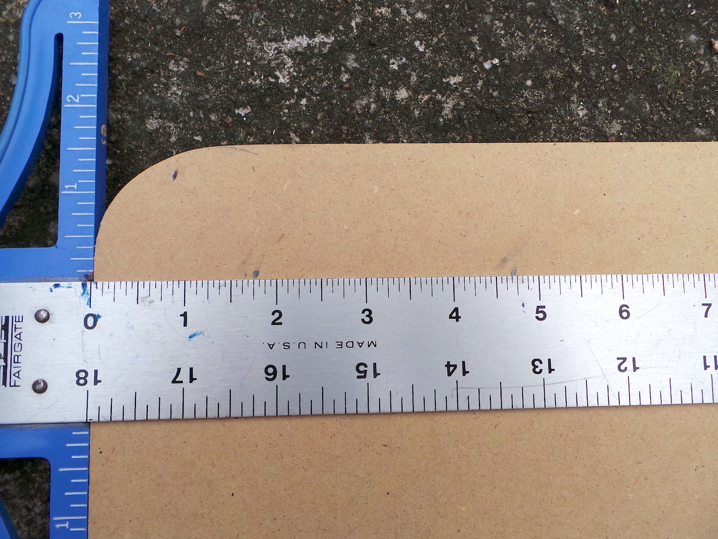 Placing dots on the mdf with w ruler and a pencil