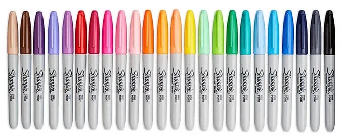 Collection of Sharpie markers in various colors
