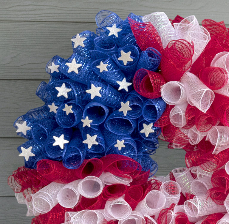Deco Mesh 4th Of July Wreath
