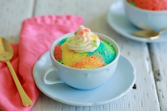 rainbow mug cake