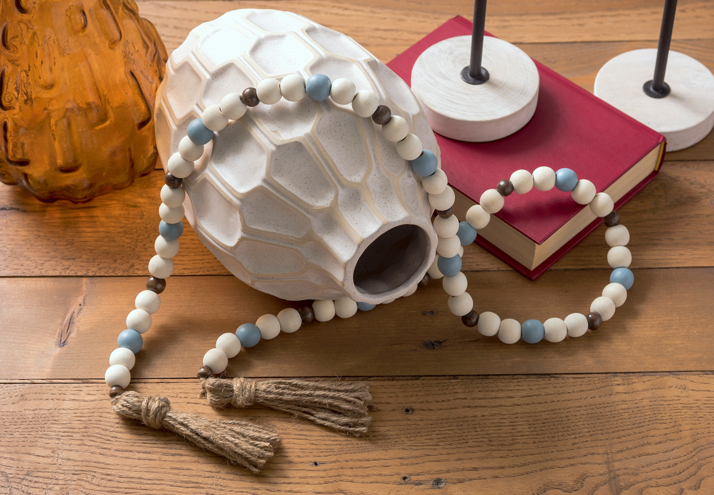 DIY wooden bead garland