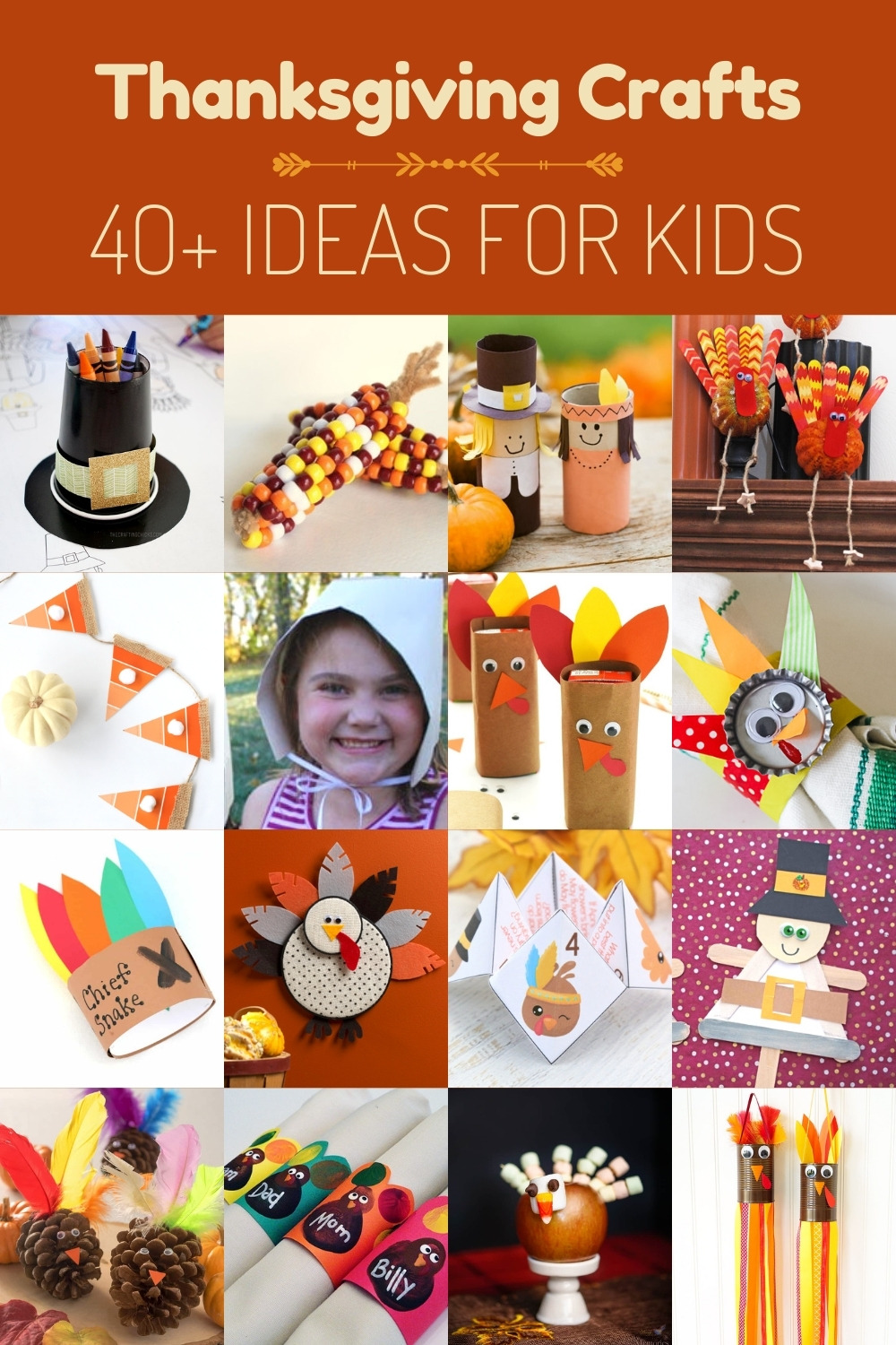Over 40 Kids Thanksgiving Crafts