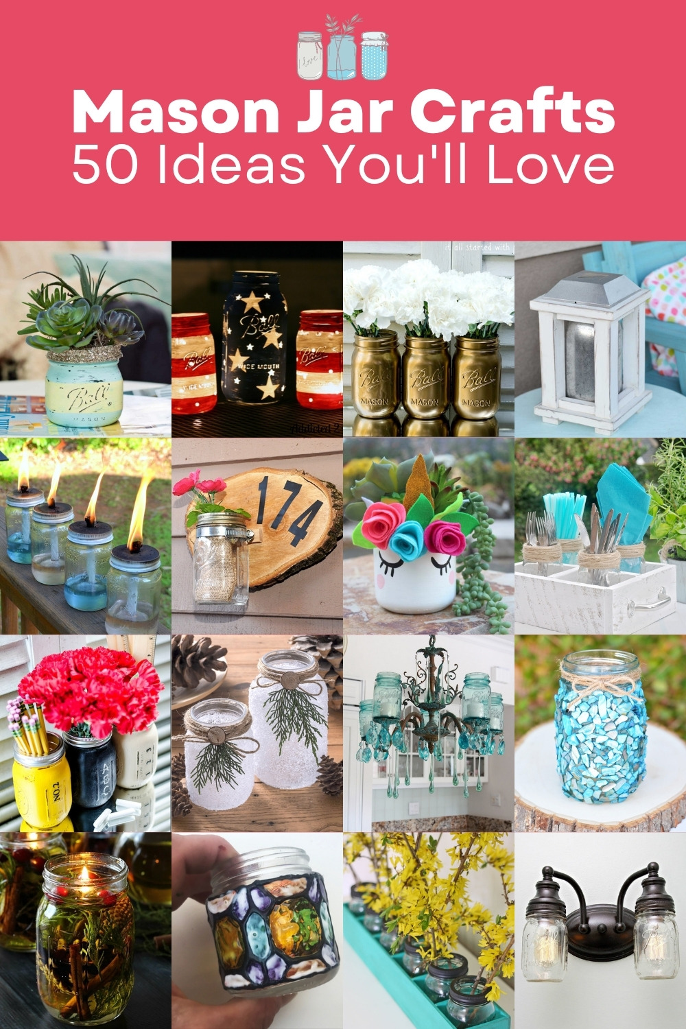 Mason jar crafts - 50 ideas you will love