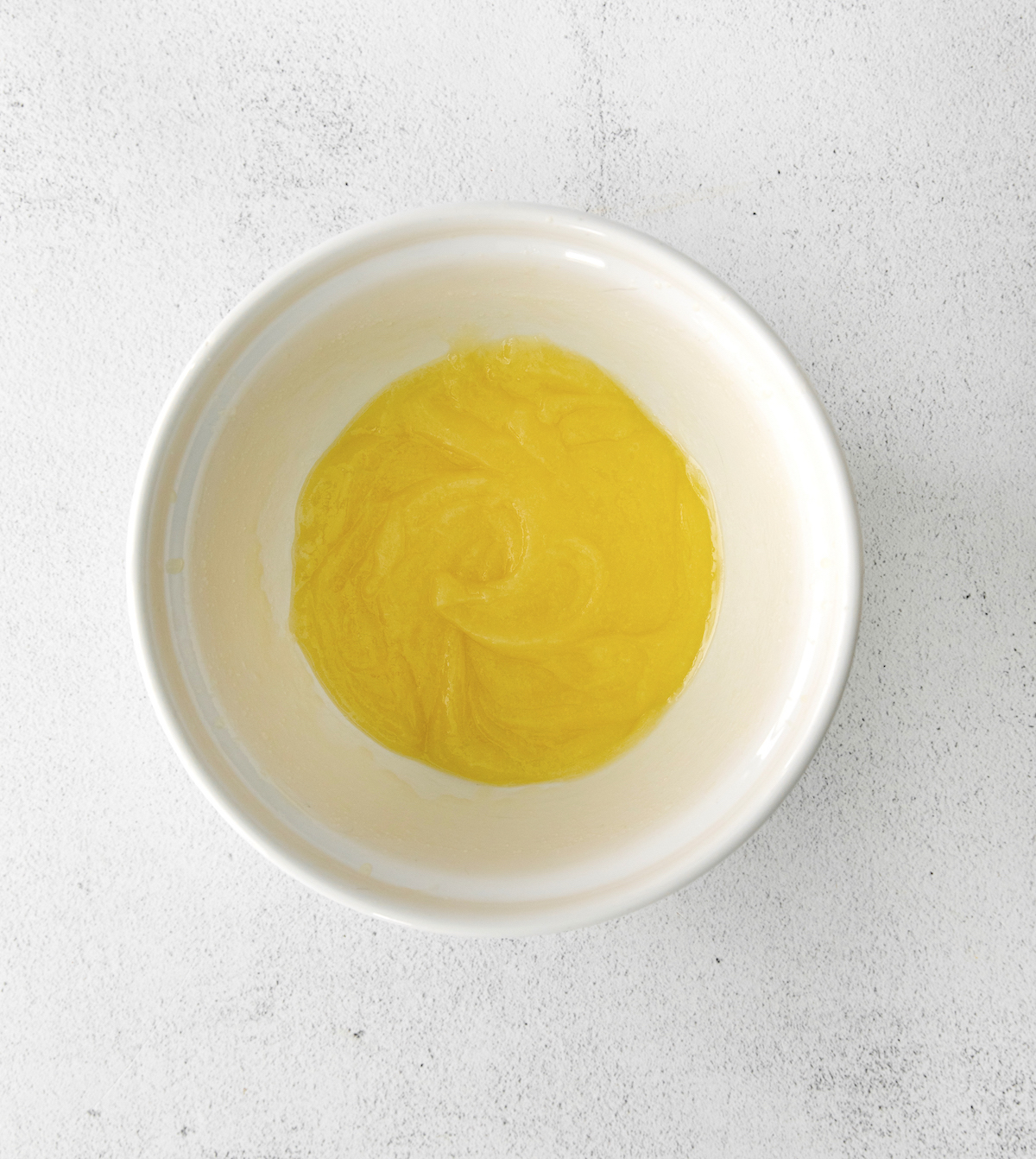 Bowl of melted butter and sugar