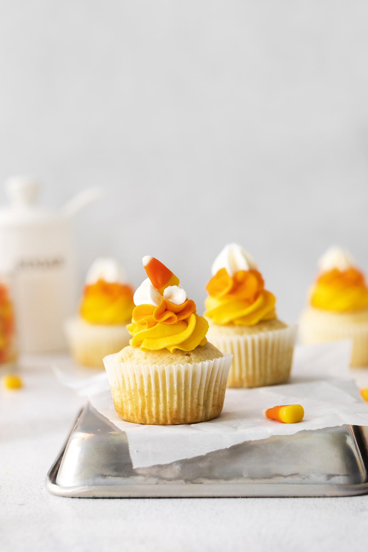 Candy corn cupcakes for Halloween dessert