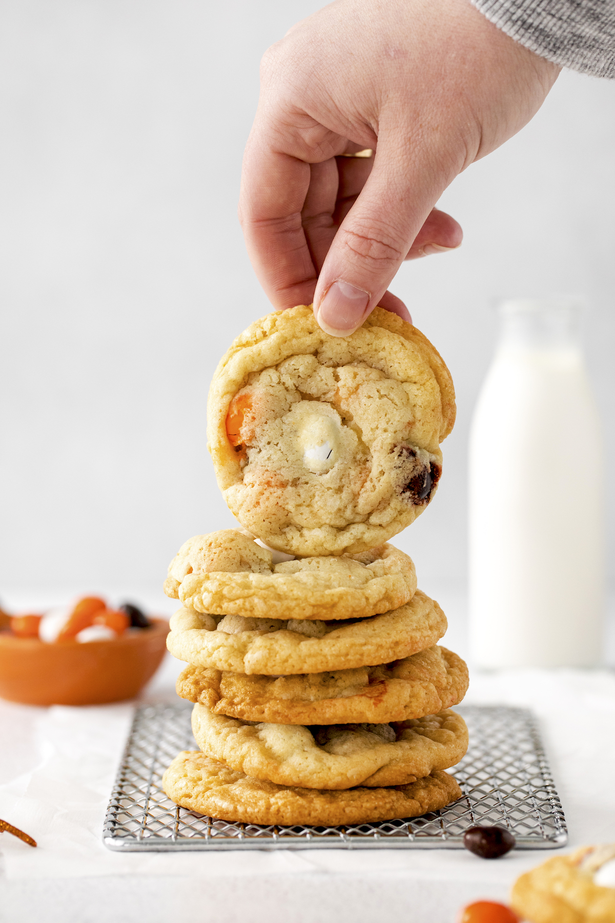 Halloween cookies recipe with M&Ms