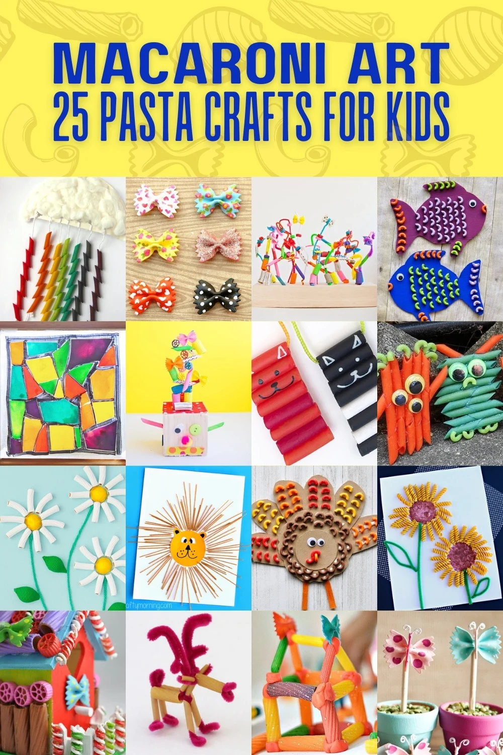 Macaroni Art: 25+ Pasta Crafts Kids will Love! - DIY Candy