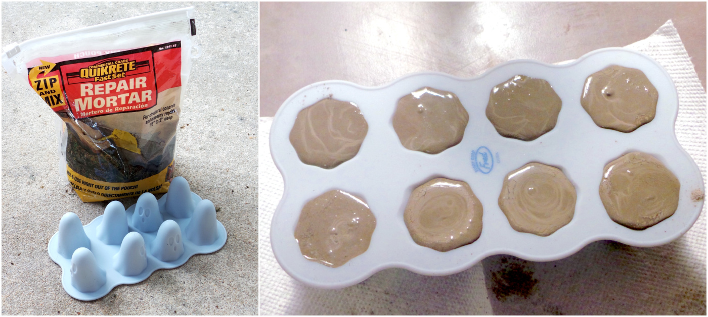Making small concrete ghosts using a silicone mold