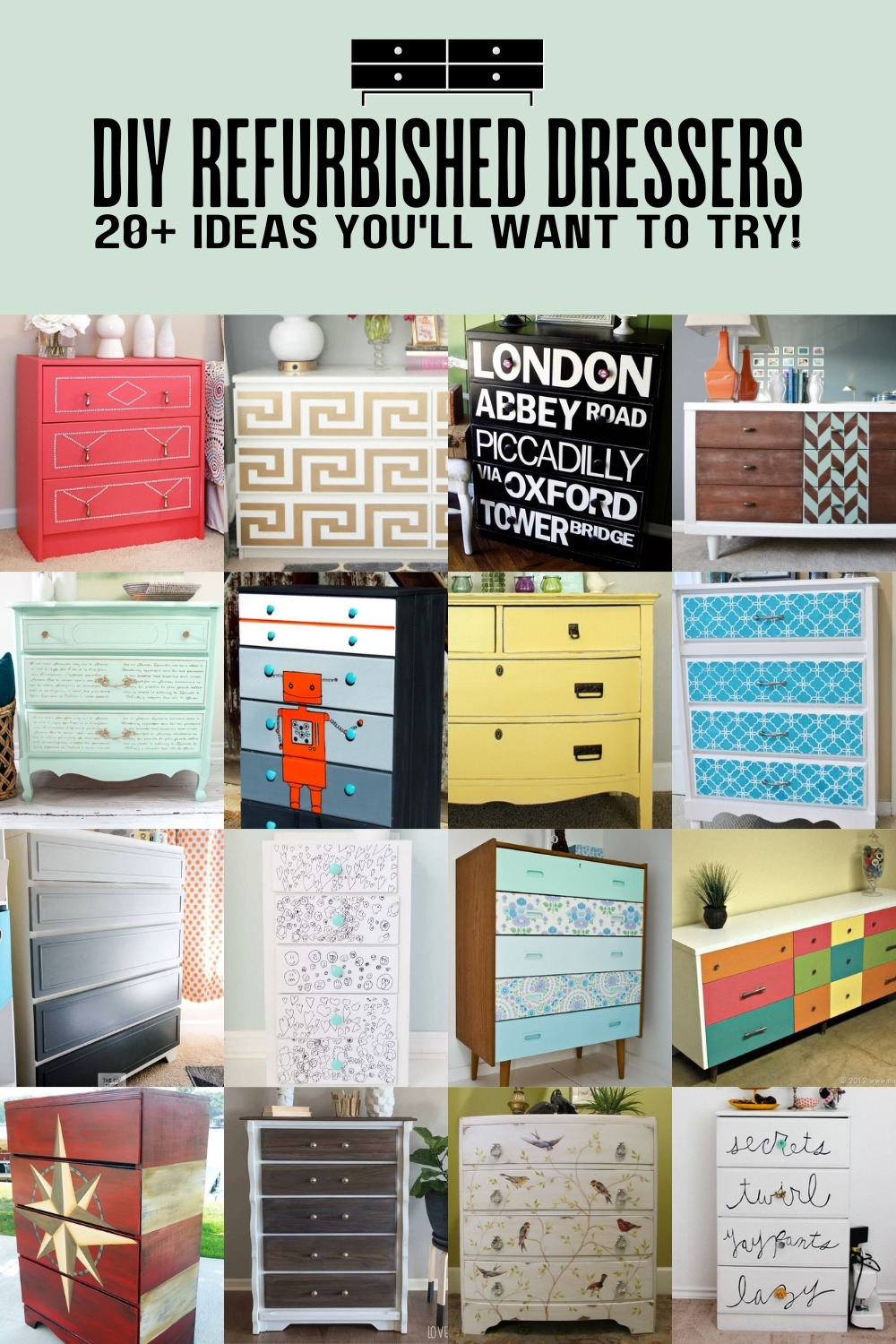 Refurbished Dresser Ideas: Over 20 DIY Projects