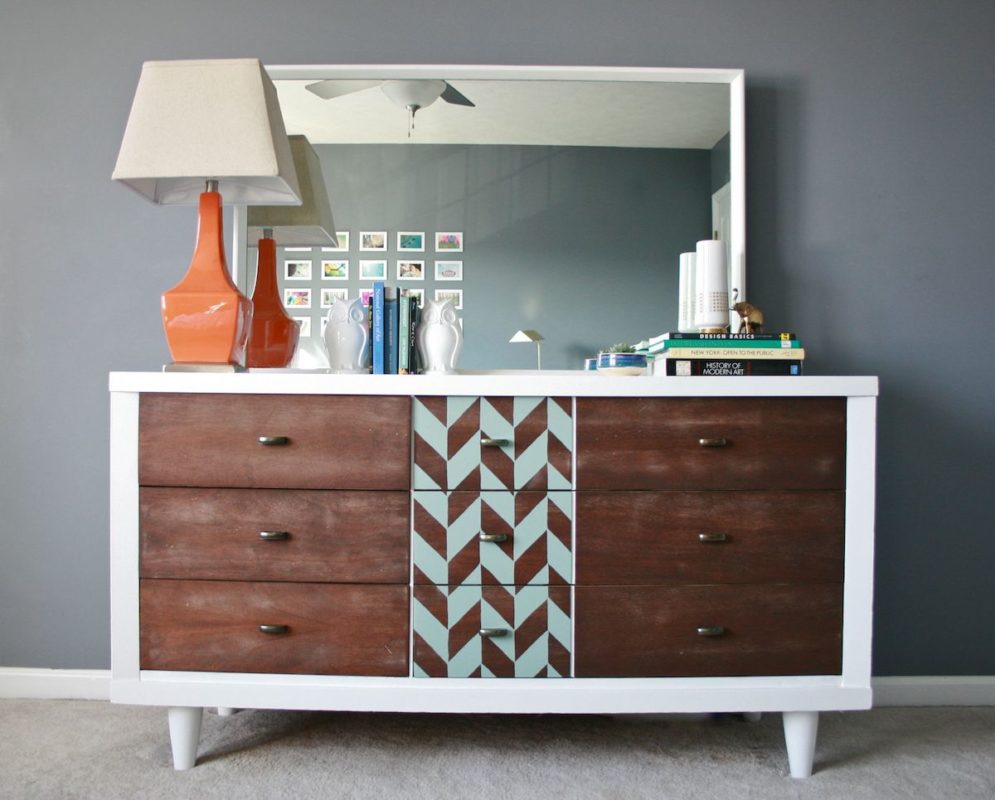 DIY Refurbished Dresser Ideas You Ll Have To Try DIY Candy   Mid Century Modern Dresser Makeover 995x800 