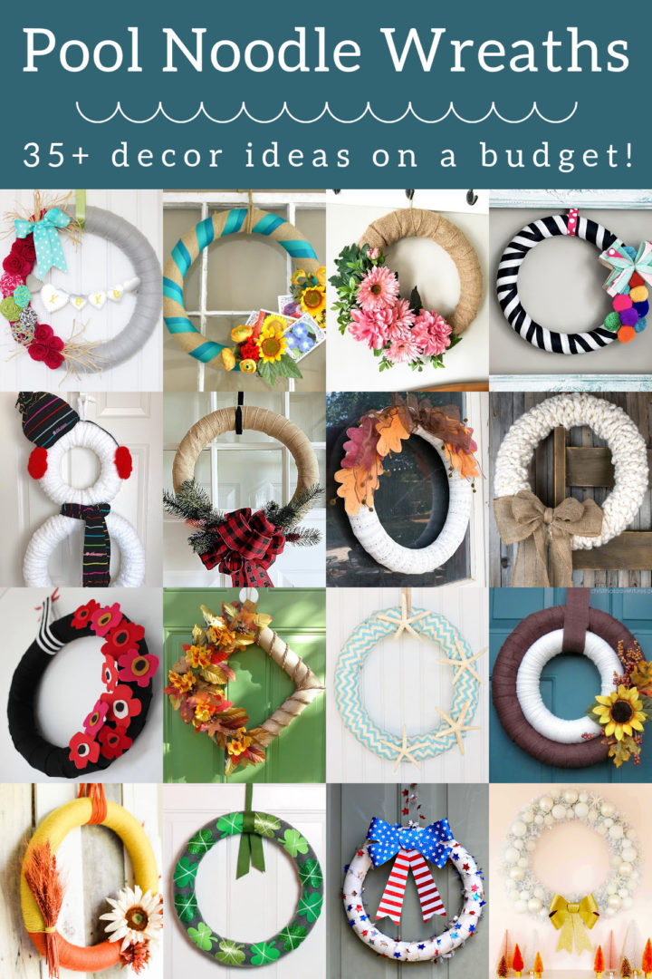 Pool Noodle Wreaths For Home Decor - DIY Candy