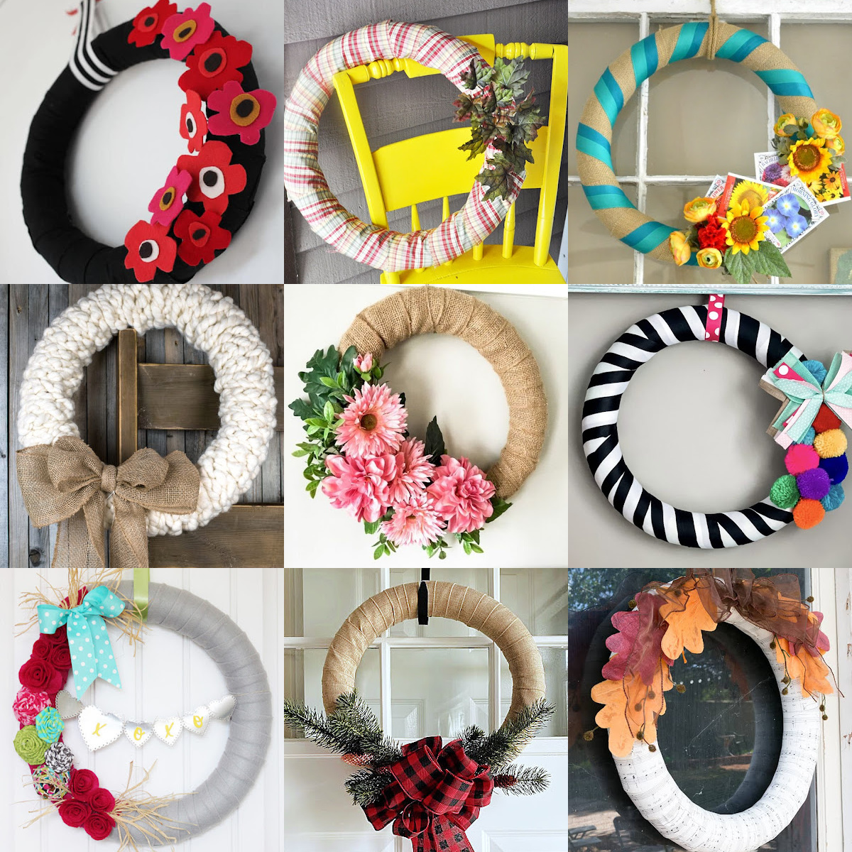 Pool Noodle Wreaths For Home Decor - DIY Candy