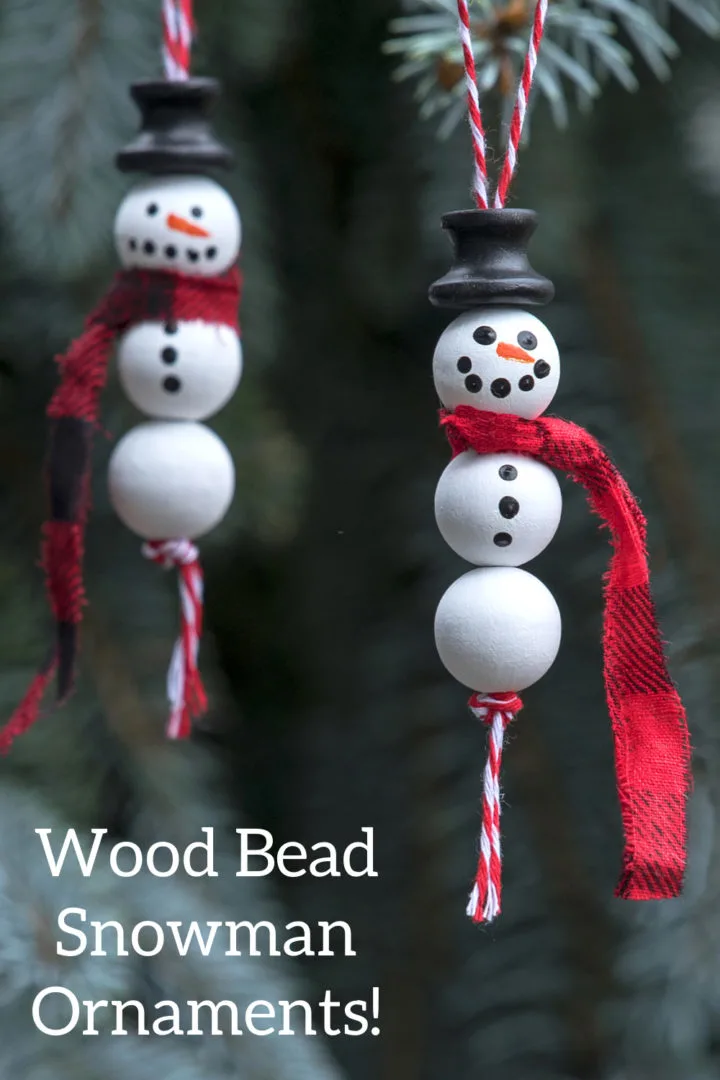Wood Bead Snowman Ornament For Your Tree