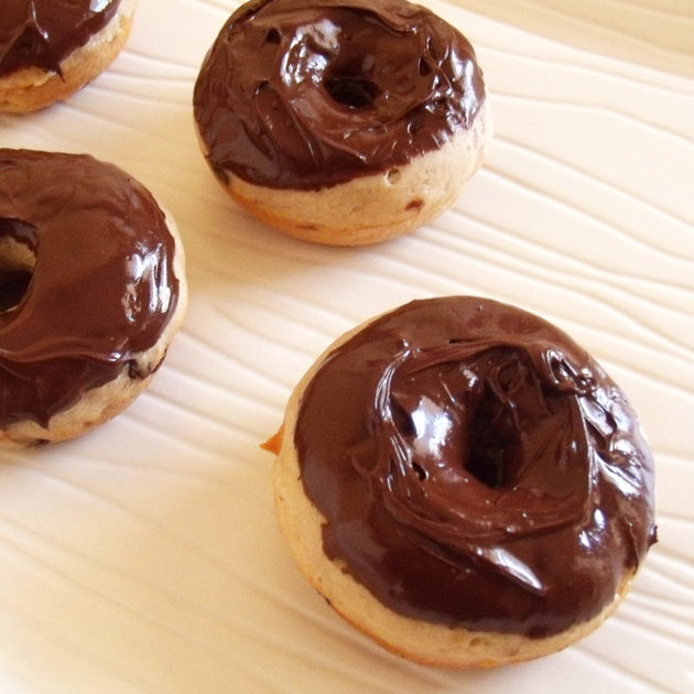 chocolate cherry baked donuts