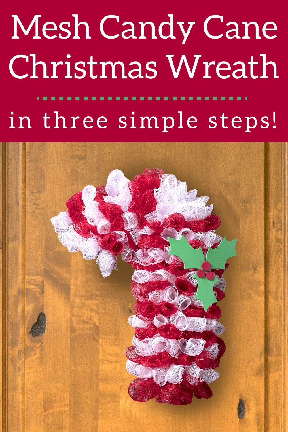 Mesh Candy Cane Wreath